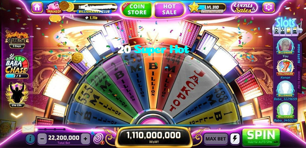 20 Super Hot casino presented on mobile device in Pakistan with slots and live games